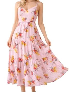J. Crew Floral Pink Maxi Sundress with Spaghetti Straps